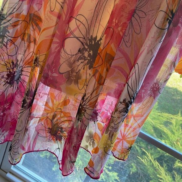 Vintage Girls Short Sleeve Dress Size 14/16 Made in USA Spring Pink Floral - Picture 10 of 11